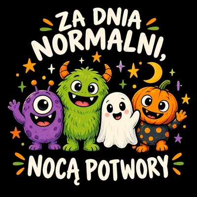Za dnia normalni, nocą potwory – grafika na koszulce